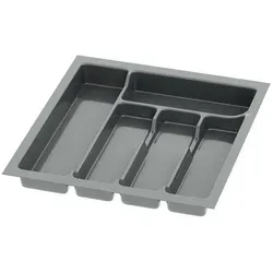sossai® Besteckeinsatz Besteckkasten für Schubladen 30-90cm in Anthrazit, 38x43cm, 5 Fächer schwarz 38 cm x 4,5 cm x 43 cm