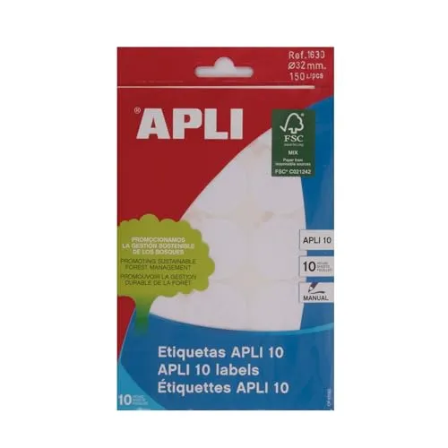 APLI 1630-Etiketten APLI 10 weiß Ø 32,0 mm 10 Blatt