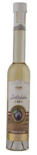 DOLOMITI Alte Zwetschke aus dem Barrique-Fass │ Zwetschken Premium Spirituose 36% vol. │ fruchtiger, angenehm milder Zwetschken-Schnaps │ 0.2 Liter