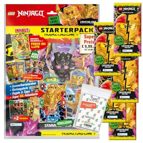 Bundle mit Lego Ninjago Serie 8 Next Level Trading Cards - Entdecke das exklusive Bundle mit 1 Starter und 5 Boostern der LEGO Ninjago Serie 8, inklusive collect-it.de Hüllen für optimalen Schutz deiner Karten! Ideal für Sammler und Fans von Ninjago! Das perfekte Geschenk für jeden Spieleliebhaber.
