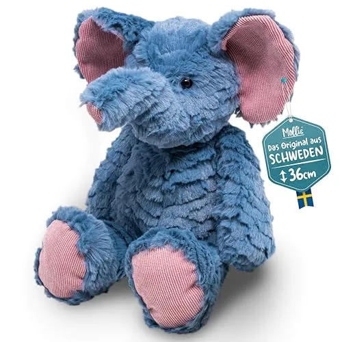 Mollis Kuscheltier - Elefant - 36 cm - Plüschtier-Elefant - Kinder-Kuscheltier - weiches Stofftier für Kinder und Babys