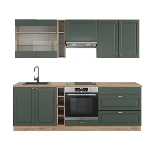 Vicco Küchenzeile Fame-Line Landhaus Eiche Grün 235 cm in grün von Vicco