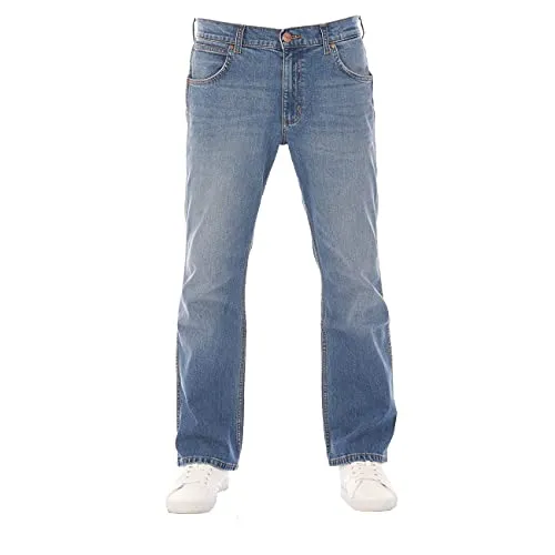 Wrangler Jeans Herren Stretch Bootcut Jacksville - Bootcut Jeans aus hochwertigem Baumwoll-Mischgewebe, bietet perfekte Passform und Bequemlichkeit für Arbeit und Freizeit. Erhältlich in mehreren Größen und modernen Farben.
