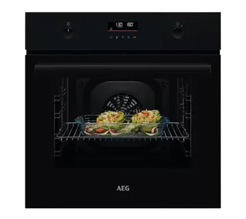 AEG BPK53516XB Pyrolyse Backofen Schwarz - Backofen mit 9 Funktionen und pyrolytischer Selbstreinigung: Rückstände werden bei Hitze zu Asche. Ideal für Multilevel Cooking mit gleichmäßigen Backergebnissen.