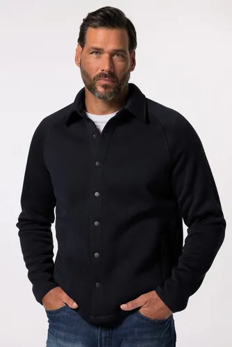 JP1880 Fleecejacke Hemdjacke Langarm Strickfleece Kentkragen
