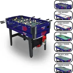 Carromco MULTIFUNKTIONSTISCH IMPERIAL-XT - 7in1 Spieltisch mit teleskopischen Stangen, für schnellen Wechsel zwischen Billard, Kicker, Tischtennis und mehr