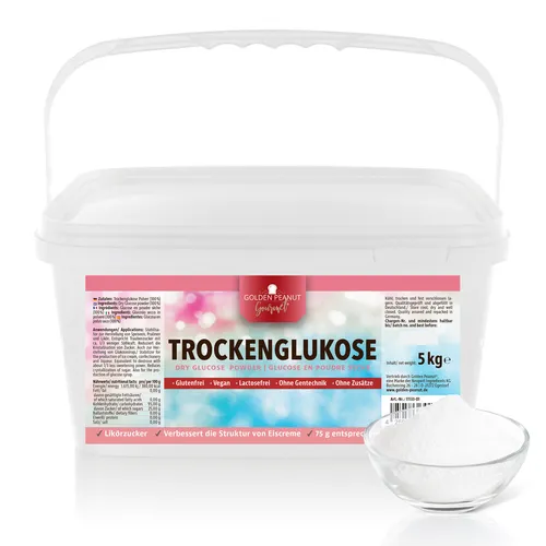 Trockenglukose 5 kg Glucose Pulver Glycose Likörzucker Süße Bindemittel Eiscreme