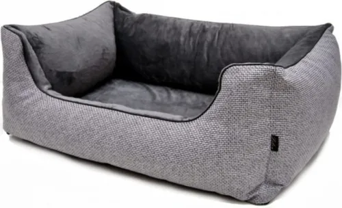 Lebon Hundebett Louis PLUS - Silver 120 x 90 cm - Orthopädisches Hundebett mit Memory Foam für optimalen Liegekomfort, ideal für junge und ältere Hunde. Pflegeleicht mit abnehmbarem Bezug, maschinenwaschbar bis 40°.