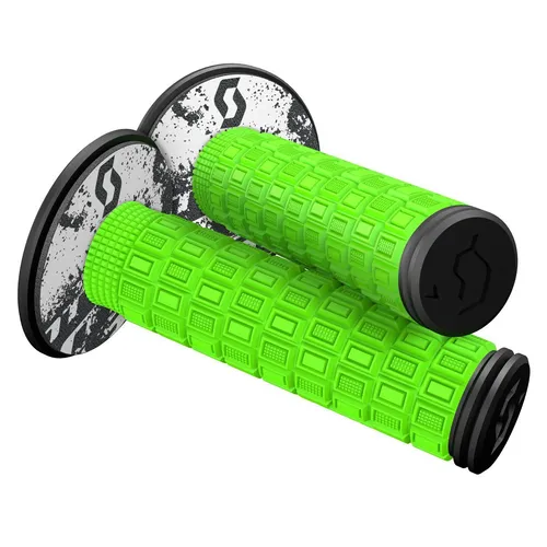Scott Mellow MX Motorrad Griffe inkl. Donut grün/schwarz