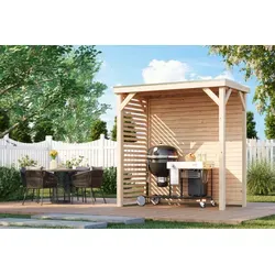 Karibu Grillunterstand Rocky Pavillon halb SET 1 von Karibu