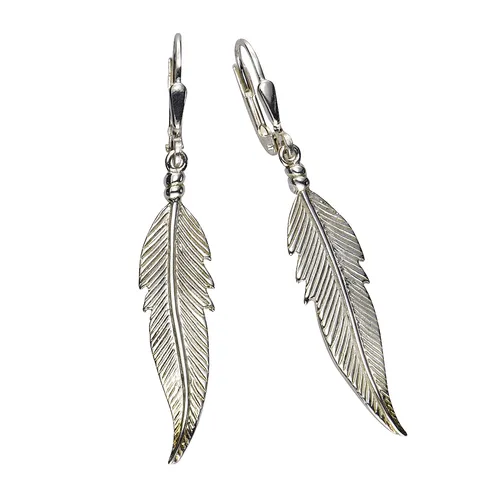 Zeeme Paar Ohrhänger Silber 925 mit Feder-Motiv von Zeeme Silver