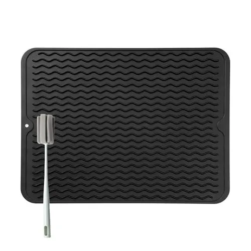 Silikon Abtropfmatte für Geschirr in schwarz von Bibykivn