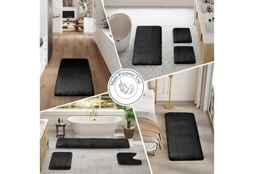 Sentidos Badematte badteppich rutschfest Eleganter Badezimmerteppich, Höhe 20 mm, Polyester, 60x100cm, badematten badläufer badgarnitur badteppiche teppich toilette