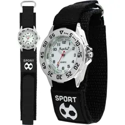 Pacific Time Armbanduhr Jungen Kinderuhr Fußball Klettverschluss wasserdicht 87415