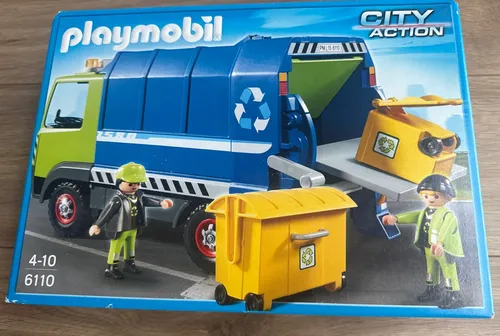 PLAYMOBIL New Truck Abfallsammlung 6110 - Bunt - Playmobil Spielzeug für kreatives Spielen, inklusive 2 Figuren und kippbarem Container für realistische Müllabfuhr-Szenarien. Ideal für Kinder von 4 bis 10 Jahren.