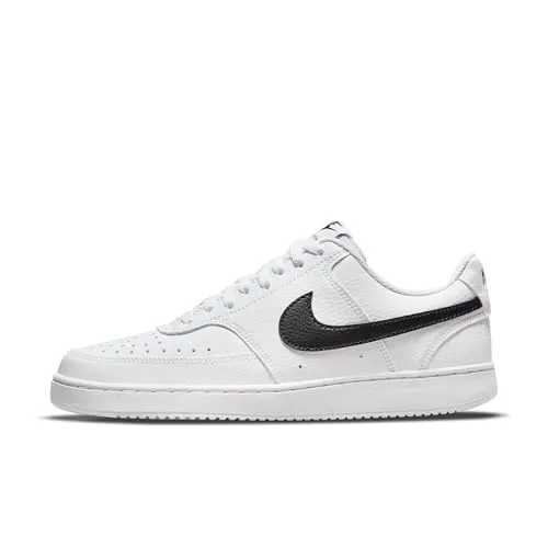 Nike Damen Court Vision Lo Nn Gymnastikschuh - Weiß/Schwarz, 35.5 EU - Damen-Hallenschuhe mit hohem Tragekomfort und optimaler Traktion für schnelle Bewegungen in der Halle.