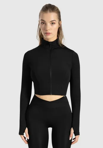 Smilodox Outdoorjacke Nilai – Figurbetonte Sportjacke für Fitness und Alltag - Cropped Sportjacke mit Stehkragen und Daumenlöchern, ideal für aktive Tage. Hergestellt aus atmungsaktivem Material für optimalen Tragekomfort.