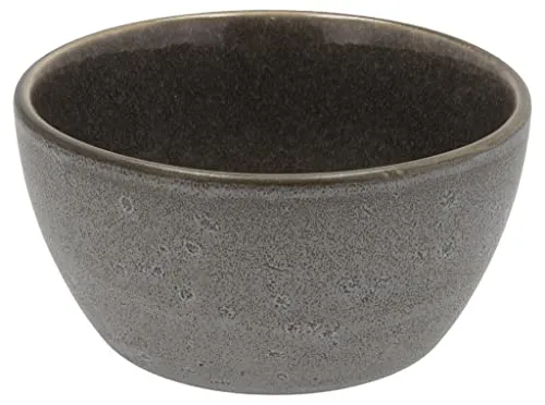 BITZ Schüssel, Schale, Müslischale, Snackschale aus Steingut, 12 cm im Durchmesser, grau/grau