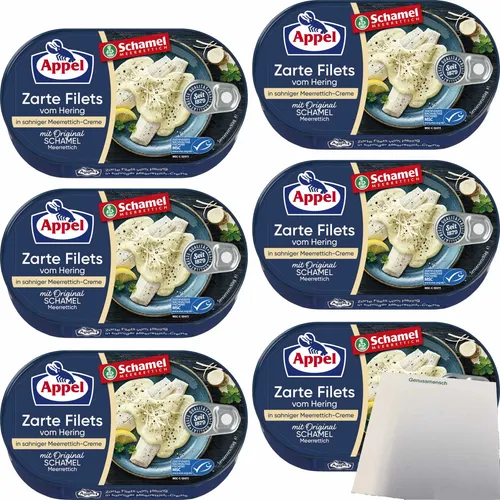 Appel Zarte Filets vom Hering in sahniger Meerrettich Creme 6x200g usy Block