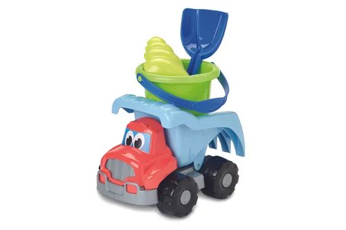 Simba Kipplaster mit Zubehör - Baustellen Fahrzeug mit Sandeimer Spaten Förmch