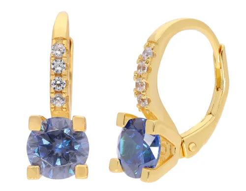 ACALEE Schmuck Damen-Creolen Ohrringe Silber Vergoldet Zirkonia Saphirblau AC101