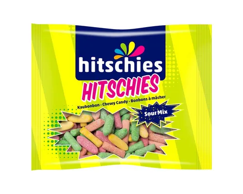 hitschies Süßigkeit, Hitschies Sour Mix Kaubonbons mit prickelndem Fruchtgeschmack 200g