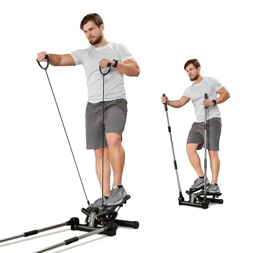 Hop-Sport Swing Stepper HS-050S Norg - Effektiver Stepper für Zuhause mit Haltegriffen und LCD-Display. Ideal für ein intensives Ganzkörpertraining, kompakt und platzsparend.