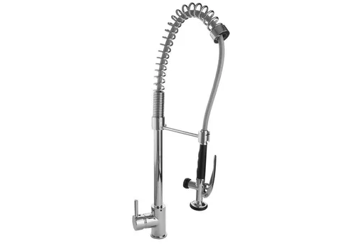 PaulGurkes Küchenarmatur PGBM56X-1508 - Spültischarmatur aus hochwertigem Messing mit flexiblen Anschlussschläuchen und schwenkbarem Auslauf. Ideal für Gastronomiebetriebe, robust und langlebig durch die Gummischutzbeschichtung.