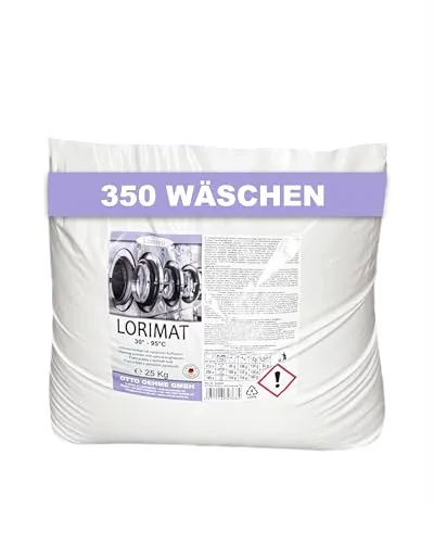 Lorito Lorimat 240 Vollwaschmittel Pulver 25kg Sack - Wäschepflege in Großpackung: Ergiebiges Waschmittel für bis zu 337 Waschladungen, ideal für bunte und weiße Textilien, schützt Farben und sorgt für frischen Duft.