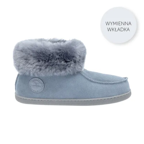 Vanuba Peppin Lammfell Hausschuhe Damen - Bequeme Pantoffeln aus Naturleder - Hausschuhe aus weichem Naturleder und kuscheligem Lammfell, ideal für warme Füße im Winter. Mit rutschfester Gummisohle und atmungsaktivem Futter für optimalen Komfort.