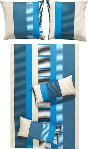 REDBEST Bettwäsche Single-Jersey blau-dunkelblau 135x200 cm