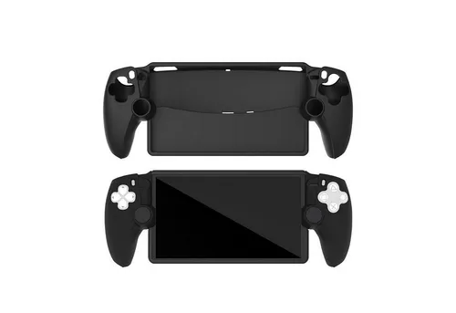 Wigento Handyhülle Für Sony PS5 Silikon Schutzgehäuse Konsole Schwarz, Rutschfest, Kratzfest, Passgenau