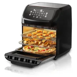 Arendo Heißluftfritteuse - Multifunktionsofen 12L Edelstahl, 1800 Watt, für fettfreies Braten und Kochen für 4-8 Personen
