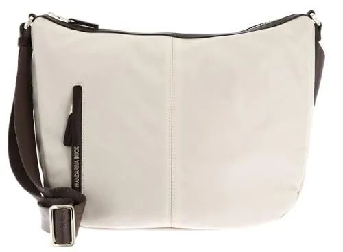 Mandarina Duck Damen Hunter Crossover Tasche - Umhängetasche in Whitecap Gray, aus glänzendem Nylon mit Kunstleder-Details, leicht und funktionell für den sporty-schicken Look. Ideal für den Alltag mit praktischen Außentaschen.