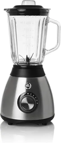 Melchioni Standmixer 600 W mit 1,5 l Glasbehälter - Standmixer mit 600 W Leistung, ideal für Smoothies und Saucen. 1,5 l Glaskanne und 5 Geschwindigkeiten für perfekte Ergebnisse. Edelstahlklingen zerkleinern auch Eis mühelos.
