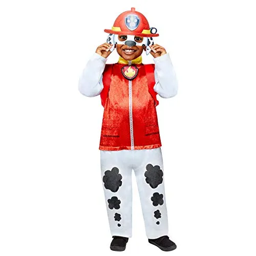Paw Patrol Marshall Deluxe Kostüm - Offizielles Nickelodeon Kinderkostüm für Jungen (3-4 Jahre), inklusive Plüsch-Overall, Maske und Rucksack