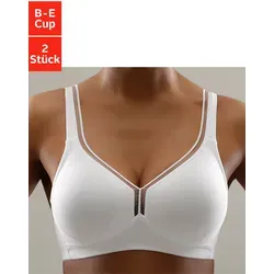 T-Shirt-BH PETITE FLEUR, Damen, Gr. 85, Cup B, weiß (2xweiß), Jersey, Obermaterial: 93% Baumwolle, 7% Elasthan, BHs T-Shirt-BH, ohne Bügel aus Baumwolle, Basic Dessous, Topseller