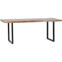 MiaMöbel Esstisch Vanaja 160x90 cm - Modernes Esstisch-Design aus massivem Teakholz mit einzigartiger Baumkante für ein individuelles Ambiente. Stabil und langlebig, ideal für 4-6 Personen.