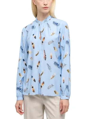 Eterna Langarmbluse blau - Elegante Bluse in Blau aus 100% Nylon, Größe 42, ideal für einen stilvollen Look im Büro oder Freizeit.