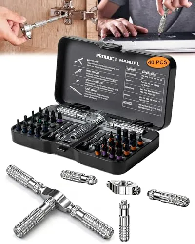 40-in-1 Magnetisches Schraubendreher Set mit T-Griff