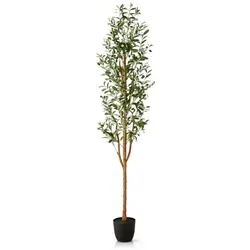 PASCH® Künstlicher Olivenbaum (180 cm) - Mediterranes Flair für Dein Zuhause - Künstliche Pflanzen, hochwertig und langlebig, schaffen ganzjährig ein lebensechtes Ambiente ohne Pflegeaufwand. Ideal für Wohnräume und Büros!