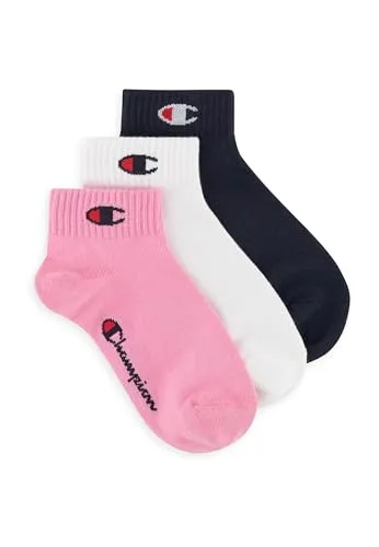 Champion Unisex Basics 3pk Quarter Socken, Rosa (Fucsia), 39-42 EU