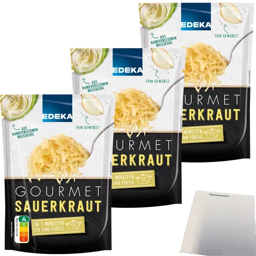 Edeka Gourmet-Sauerkraut fein gewürzt 3er Pack 3x400g Packung usy Block