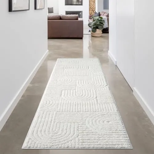 carpet city Hochflor Teppich Creme 80x300 cm von Carpet City
