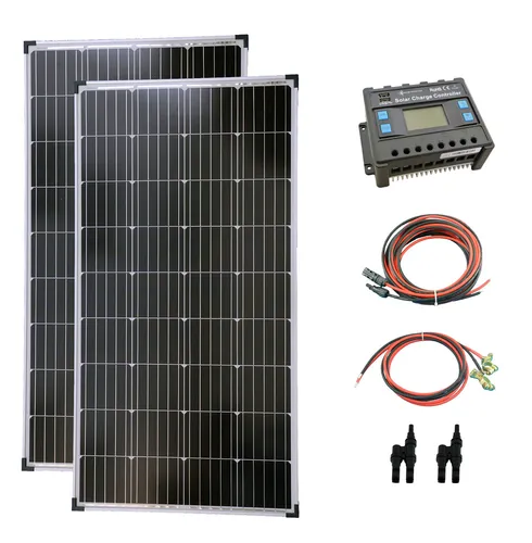 Komplettset 2x130 Watt Solarmodul Laderegler Photovoltaik Inselanlage