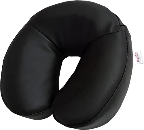 ZEN Massagekissen Kopfstütze für Massageliege aus Kunstleder, weiche Ersatz Kopfteil Gesichtskissen Auflage für gängige Kosmetik, Therapie & Behandlungsliegen, Massage-Bett Kopfpolster Kissen, Schwarz