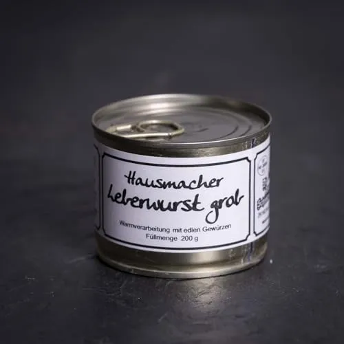 Grobe Leberwurst | 200g Dose | Hausgemachte Delikatesse mit herzhaftem Geschmack | Traditionelles Handwerk und Genuss in jeder Portio