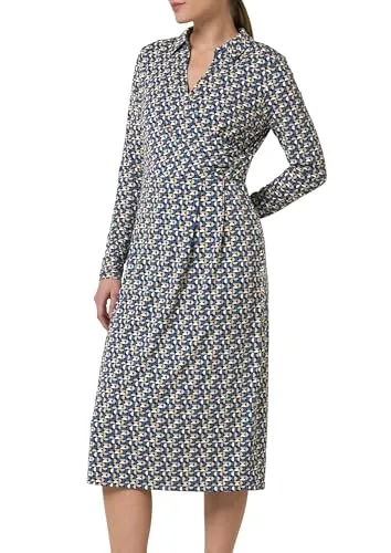 comma Midikleid - Elegantes Freizeitkleid für Damen mit V-Ausschnitt und langen Ärmeln, aus hochwertigem Jerseyfutter für optimalen Tragekomfort und Slim Fit Passform.