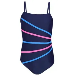 Aquarti Badeanzug Aquarti Mädchen Badeanzug mit Spaghettiträgern Streifen blau|rosa 164