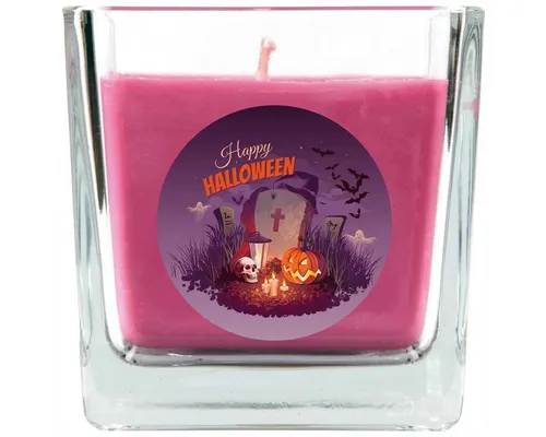 HS Candle Duftkerze (Dekokerze, 1-tlg), Halloween - Kerze im Bonbon Glas, Ideale Herbstdeko